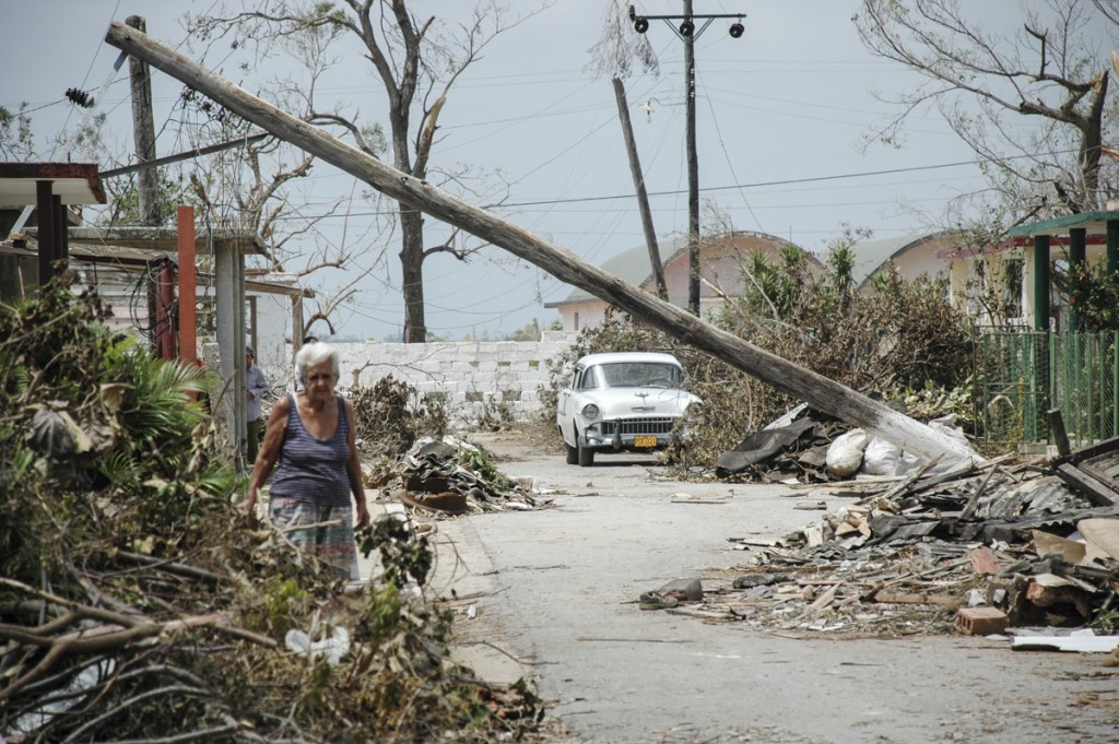 Damnificados tras el paso de un huracán