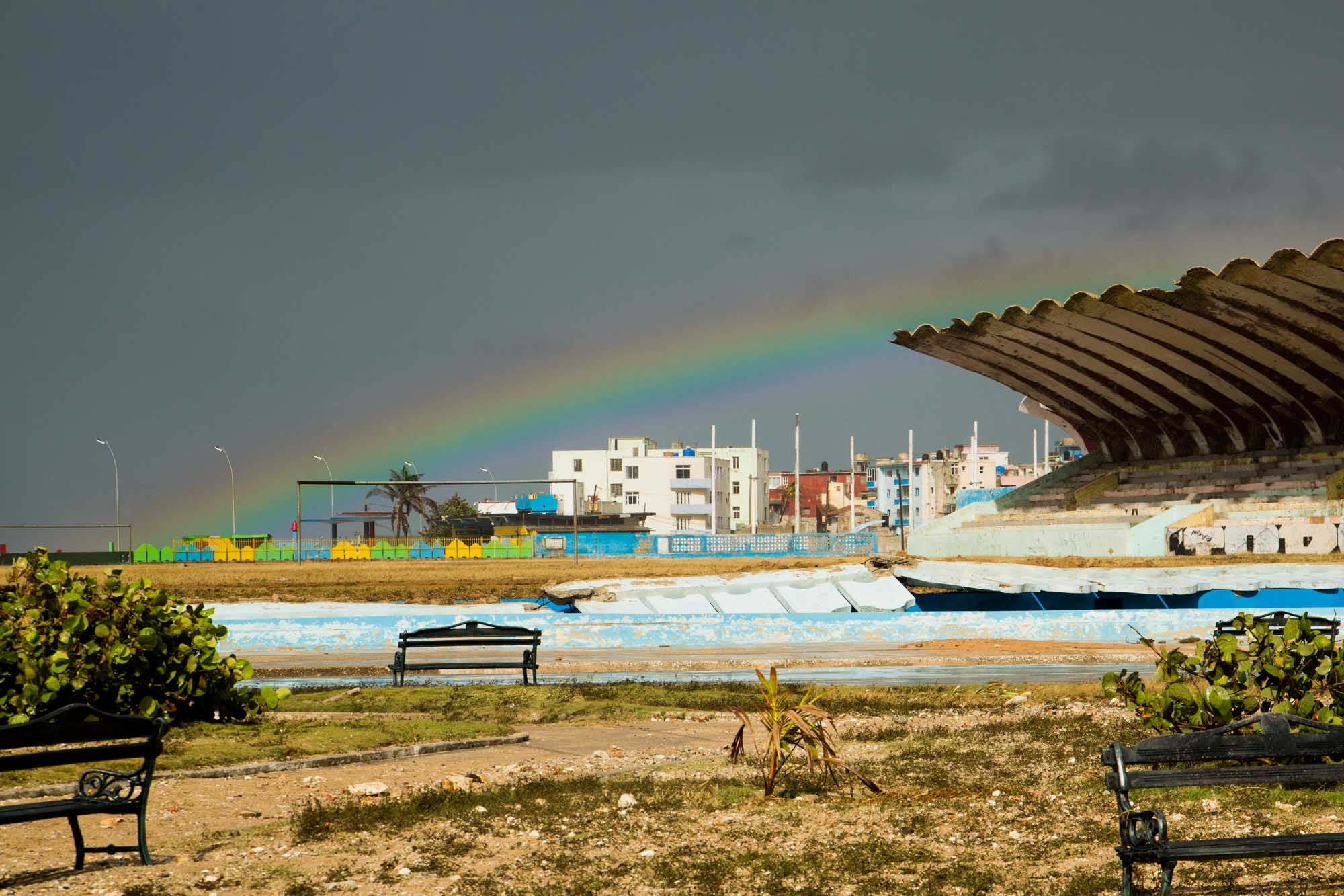 Arcoiris en El Vedado este lunes 11 de septiembre (Foto: Jorge Ricardo)