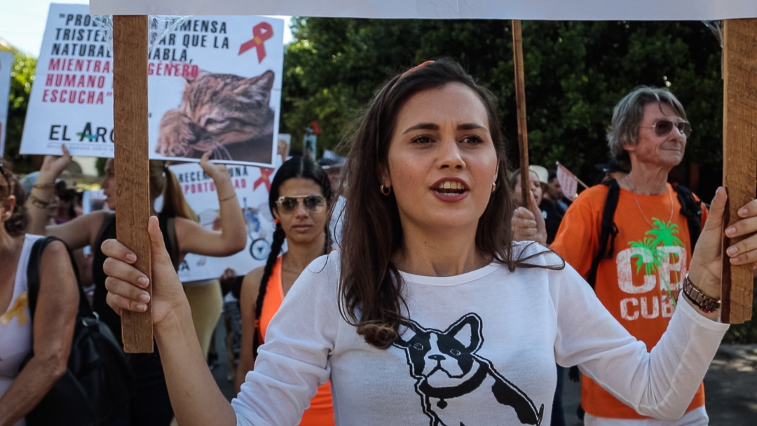 Beatriz Batista, estudiante de Comunicación Social, organizó esta marcha en apenas cinco días (Foto: Ismario Rodríguez).